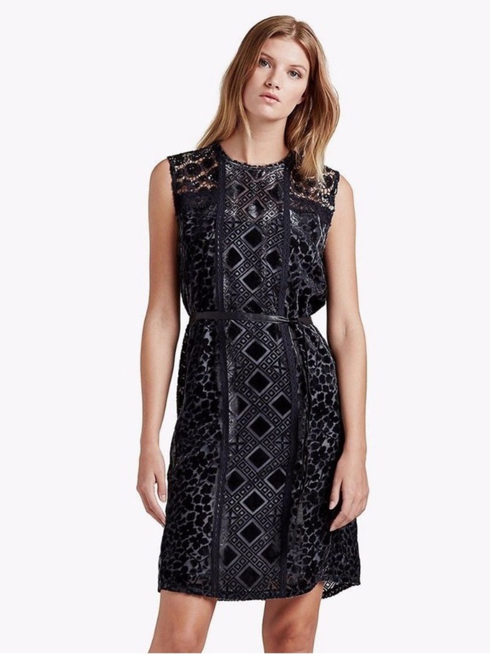 Vintage Lucky Brand 2000s Velvet Lace Sequin Dress